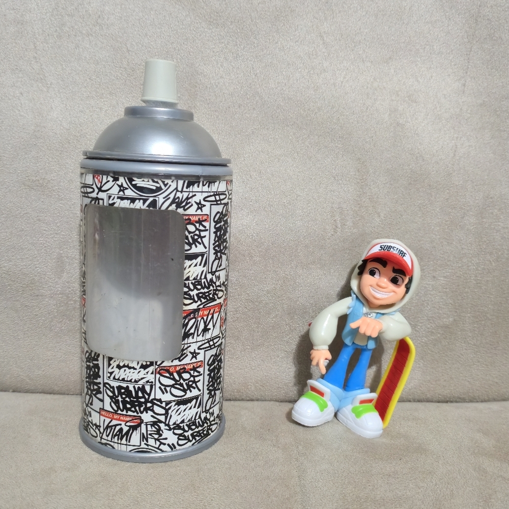 Subway Surfers Sub Surf Spray 4" Boy Figure And Spray Canister